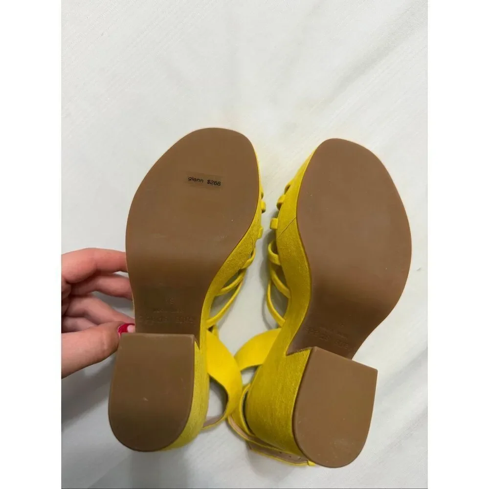 Kate Spade Glenn Strappy Yellow Platform Sandals Heels Size 6 M New NIB